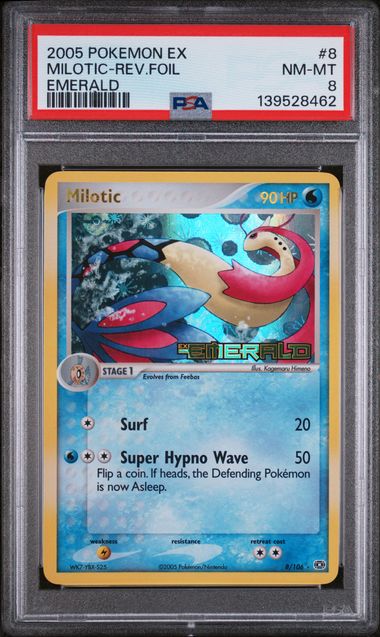PSA 8 - EX Emerald - Milotic Reverse Foil