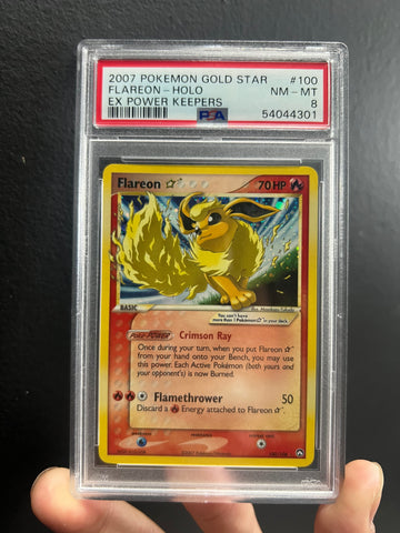 PSA 8 - EX Power Keepers - Flareon Gold Star #100