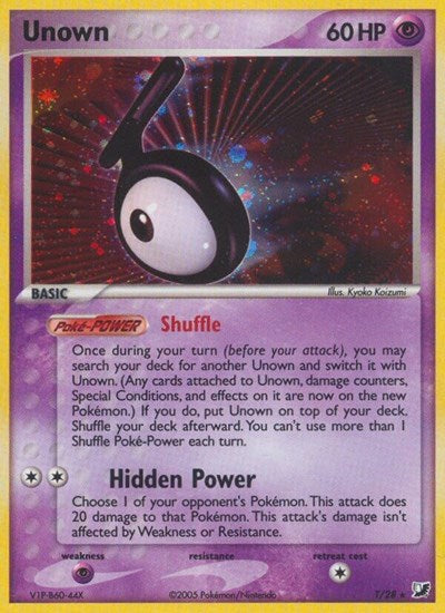 Unown (T) - (T/28) - EX Unseen Forces - (Holo Rare)