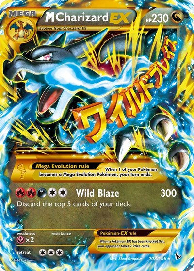 M Charizard EX (X) (Secret) - (108/106) - XY - Flashfire - (Secret Rare)