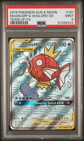 PSA 9 - Team Up - Magikarp & Wailord GX #161