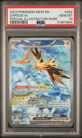 PSA 10 - Pokemon 151 - Zapdos Ex #202