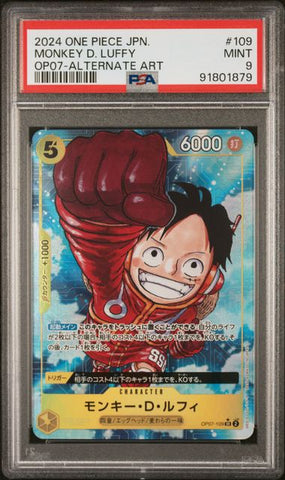 PSA 9 - OP07 - Monkey D. Luffy (Alternate Art) #109