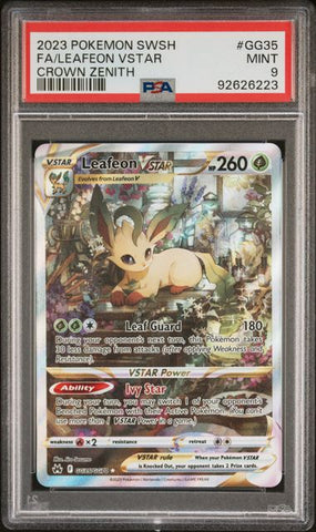 PSA 9 - Crown Zenith - Leafeon Vstar #GG35
