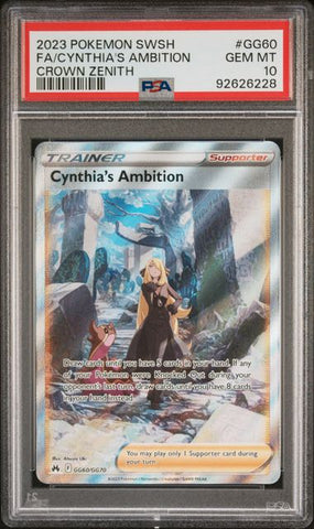 PSA 10 - Crown Zenith - Cynthia's Ambition #GG60