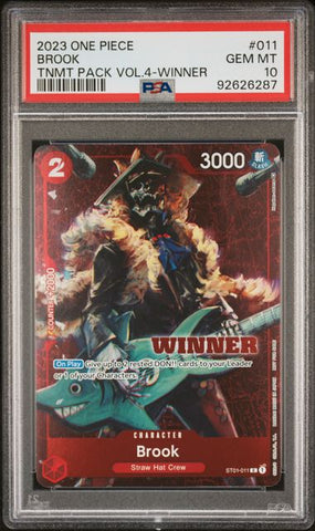 PSA 10 - Tournament Pack Vol 4 Winner - Brook #ST01-011
