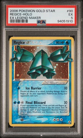 PSA 5 - Pokemon Gold Star - Regice Holo #90