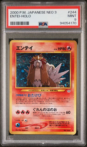 PSA 9 - Japanese Neo 3 - Entei Holo #244