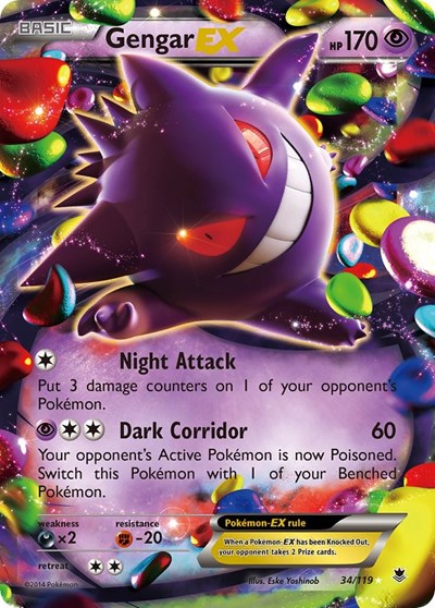 Gengar EX - (34/119) - XY - Phantom Forces - (Ultra Rare)