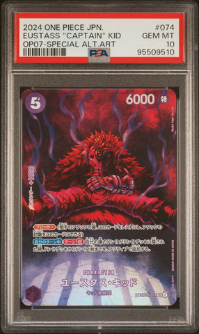 PSA 10 - OP07 (Japanese) - Eustass "Captain" Kid (Alt Art) #074