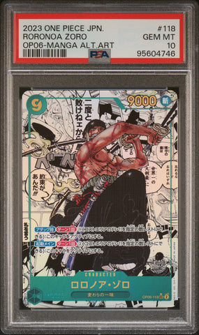 PSA 10 - OP06 Japanese - Roronoa Zoro (Manga) #118