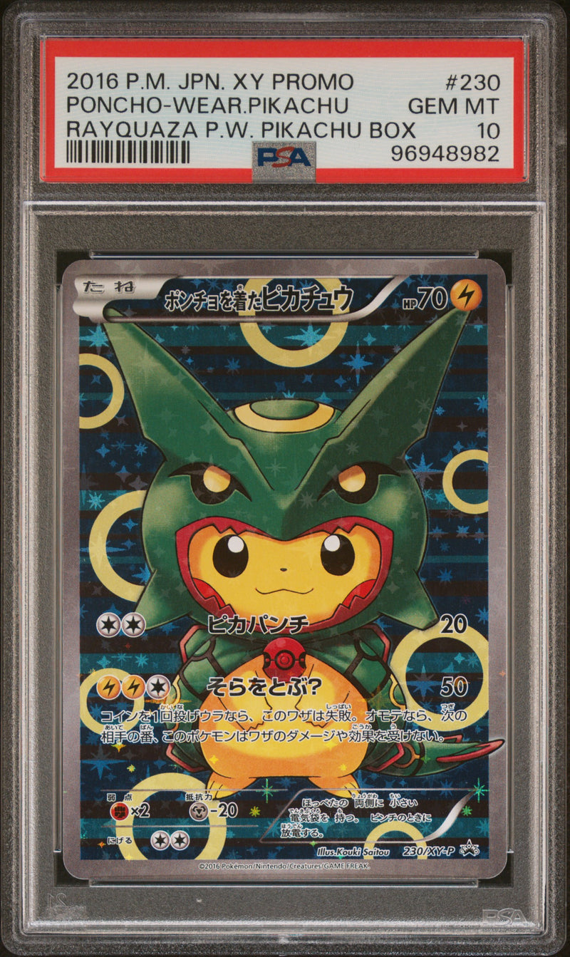 PSA 10 - Japanese XY Promo - Poncho Pikachu - Rayquaza