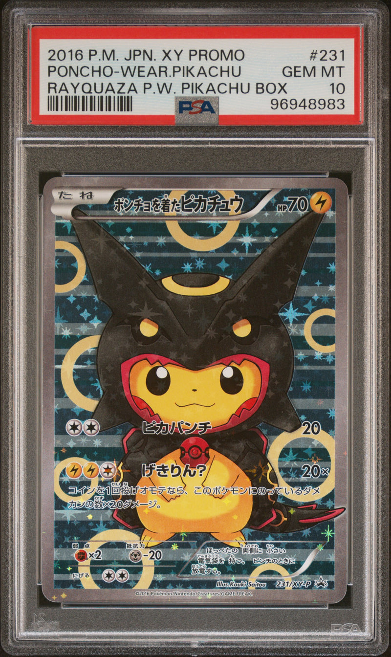 PSA 10 - Japanese XY Promo - Poncho Pikachu - Rayquaza