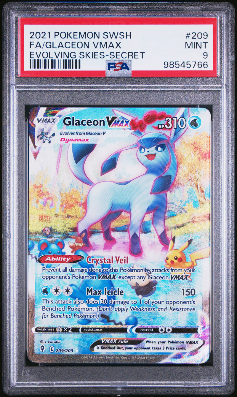 PSA 9 - Evolving Skies - Glaceon VMAX