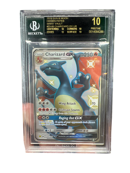 BGS 10 BLACK LABEL - Hidden Fates - Charizard Gx #SV49