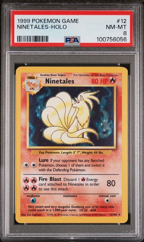 PSA 8 - 1999 Base Set - Ninetales Holo #12