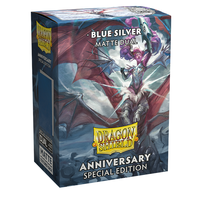 Dragon Shield: Dual Matte Sleeve - Anniversary Special Edition Blue/Silver 100Ct