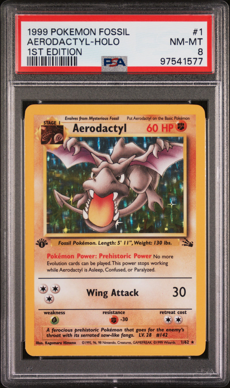 PSA 8 - Fossil 1st Edition - Aerodactyl Holo