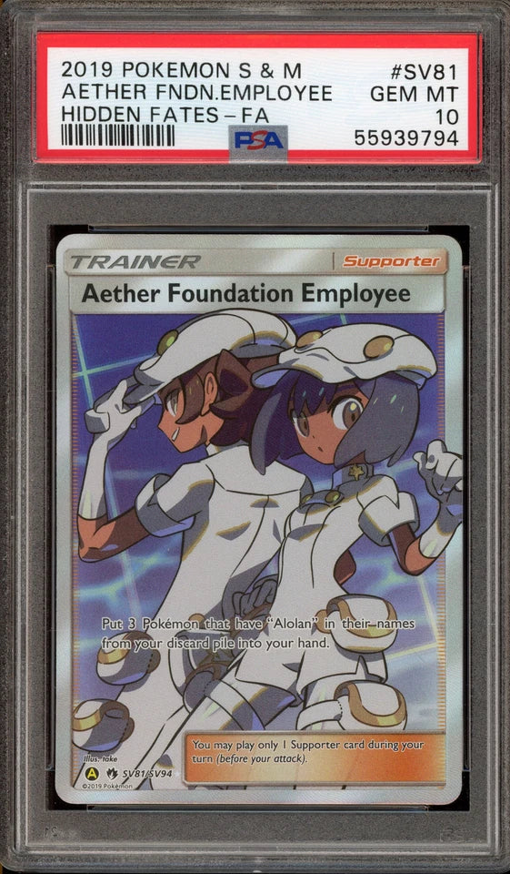 PSA 10 - Hidden Fates - Aether Foundation Employee