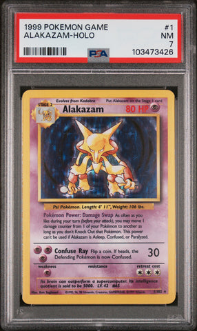 PSA 7 - 1999 Base Set - Alakazam Holo #1
