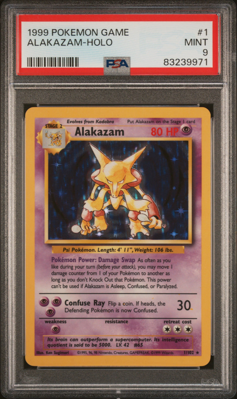 PSA 9 - Base Set Unlimited - Alakazam Holo