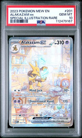PSA 10 - Pokemon 151 - Alakazam EX #201