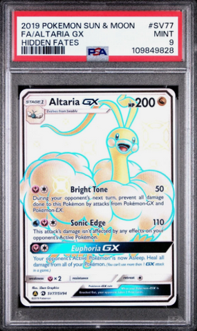 PSA 9 - Hidden Fates  - Altaria GX #SV77