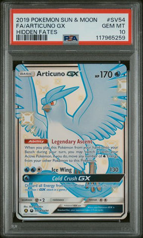 PSA 10 - Hidden Fates - Articuno Gx #SV54