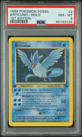 PSA 8 - Fossil 1st Edition  - Articuno Holo #2