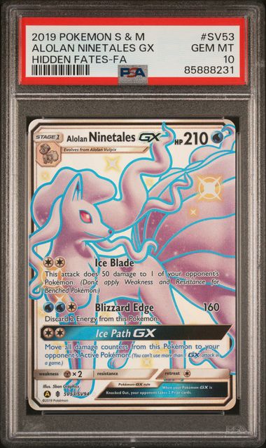 PSA 10 - Hidden Fates - Alolan Ninetales Gx