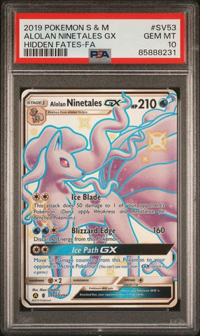 PSA 10 - Hidden Fates - Alolan Ninetales Gx #SV53