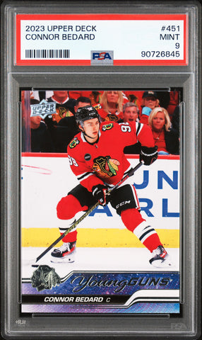 PSA 9 - 2023 UD Series 2 - Connor Bedard Young Gun #451