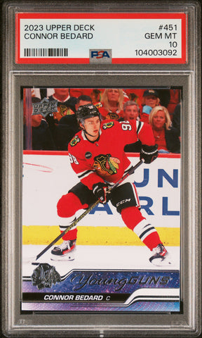 PSA 10 - 2023 UD Series 2 - Connor Bedard Young Gun #451
