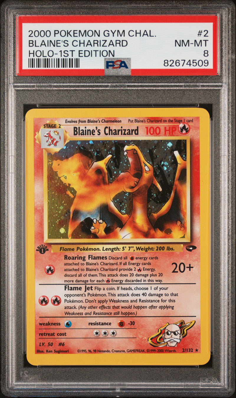 PSA 8 - Gym Challenge 1st Edition  - Blaine's Charizard -