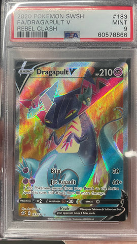 PSA 9 - Rebel Clash - Dragapult V #183