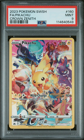PSA 9 - Crown Zenith - Pikachu #160