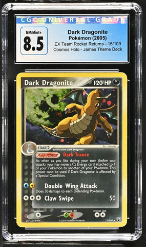 CGC 8.5 - EX Team Rocket Returns - Dark Dragonite Cosmos Holo #15