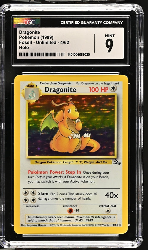 CGC 9 - Fossil Unlimited - Dragonite Holo