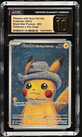 CGC Pristine 10 - SVP Black Star Promo - Pikachu with Grey Felt Hat #085