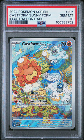 PSA 10 - Surging Sparks - Castform Sunny Form #195