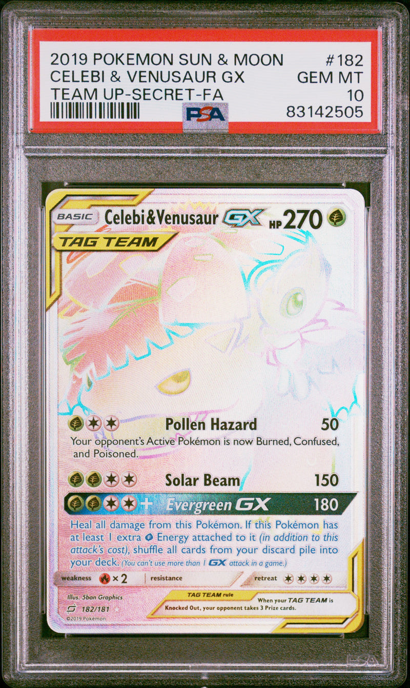 PSA 10 - Team Up - Celebi & Venusaur GX