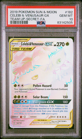 PSA 10 - Team Up - Celebi & Venusaur GX #182