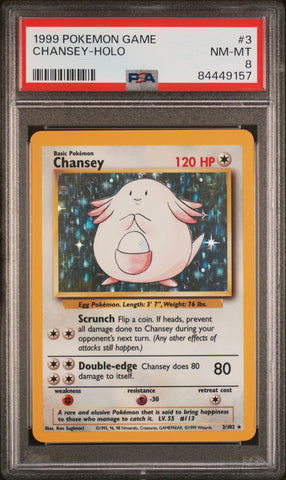 PSA 8 - 1999 Base Set - Chansey Holo #3
