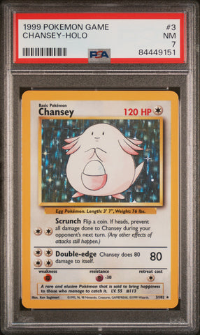 PSA 7 - 1999 Base Set - Chansey Holo #3