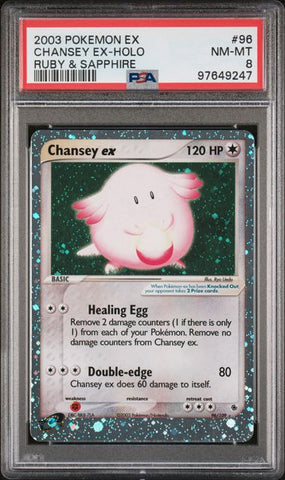 PSA 8 - Ruby & Sapphire - Chansey EX #96