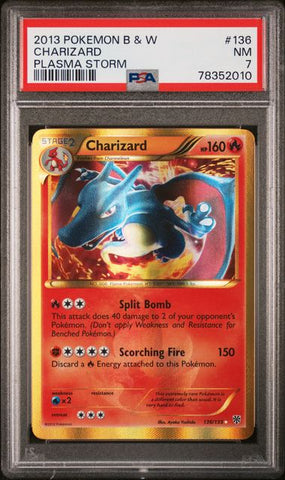 PSA 7 - Plasma Storm - Charizard #136