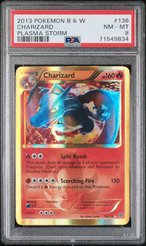PSA 8 - Plasma Storm - Charizard #136