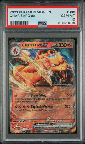 PSA 10 - Pokemon 151  - Charizard EX #006