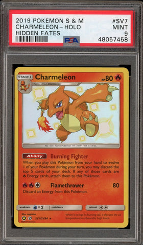PSA 9 - Hidden Fates - Charmeleon Holo #SV7