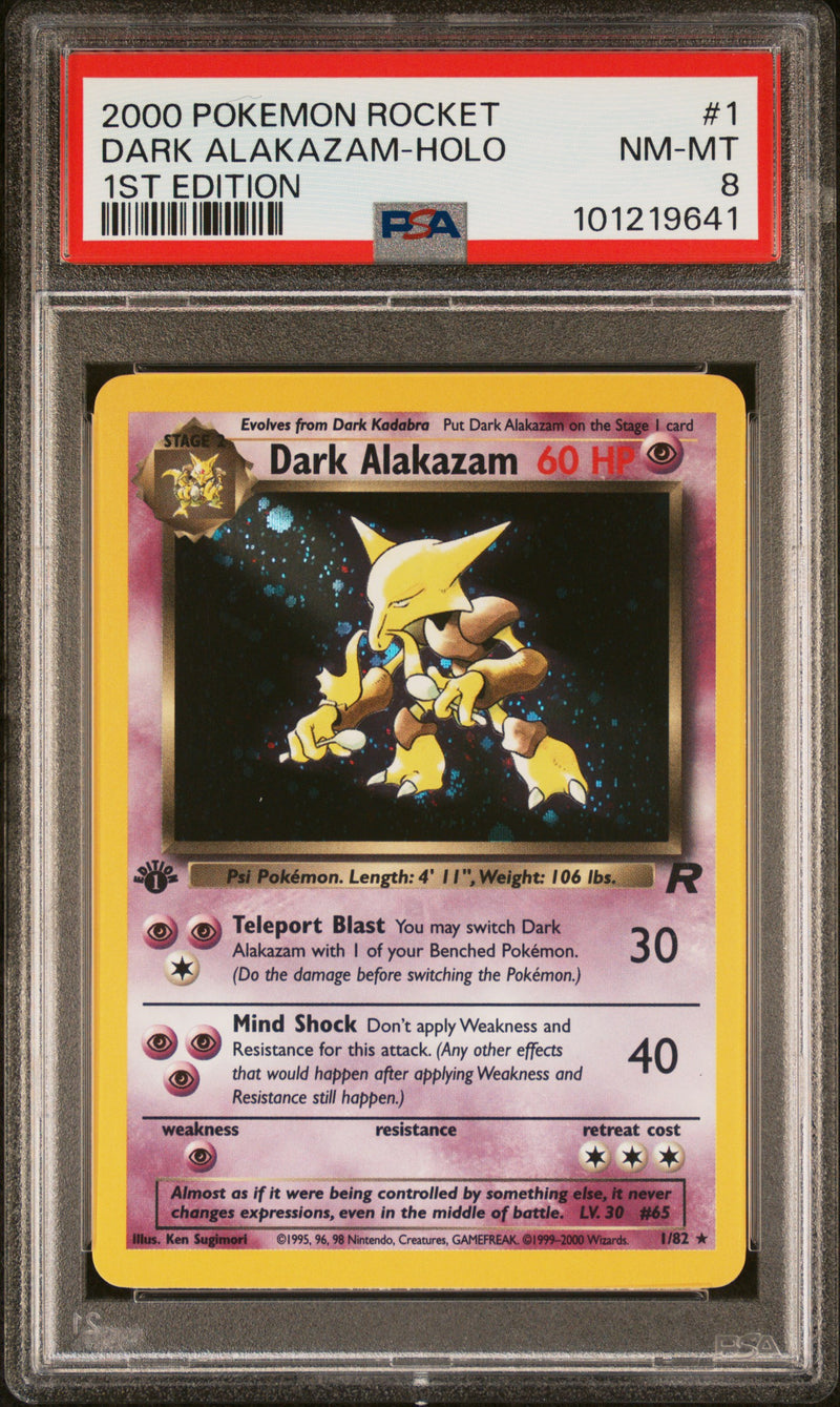 PSA 8 - Team Rocket 1st Edition  - Dark Alakazam Holo